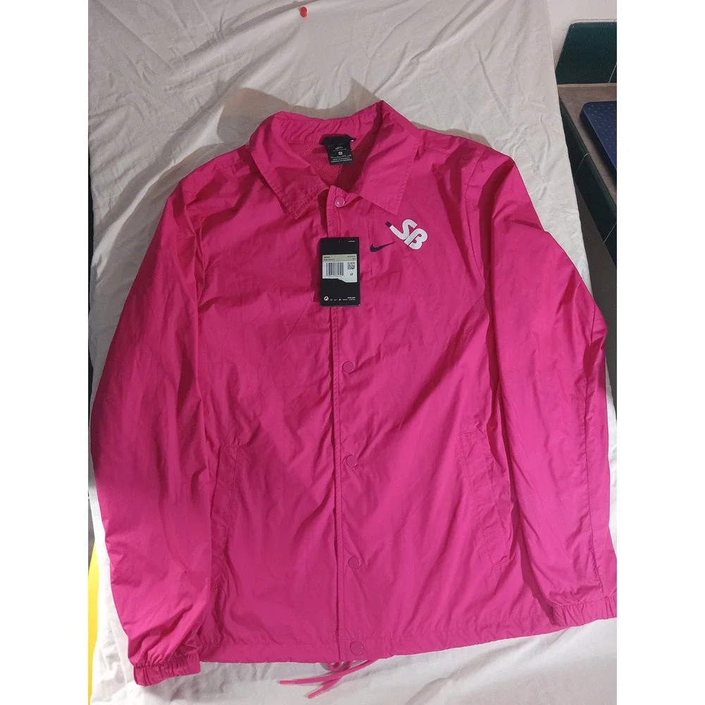Nike SB Men's Shield Hot Pink Nylon Windbreaker Skate Jacket Size XSmall‎ New